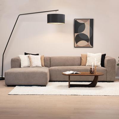 Sohome 2,5-zits Loungebank 'Moiré' Links, kleur Lichtbruin