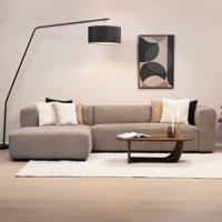 Sohome 2,5-zits Loungebank 'Moiré' Links, kleur Lichtbruin - thumbnail