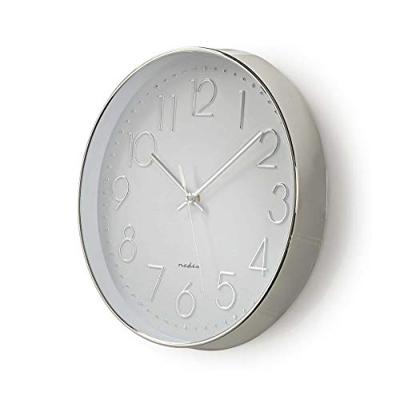 Ronde wandklok | Diameter 30 cm | Wit & zilver Ronde wandklok | Diameter 30 cm | Wit & zilver