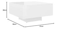 Salontafel 60x60x31,5 cm spaanplaat wit - thumbnail