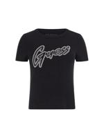 Guess Rib Logo T-Shirt Dames Zwart - Maat XS - Kleur: Zwart | Soccerfanshop - thumbnail