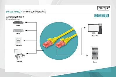 Digitus DK-1617-005/Y RJ45 Netwerkkabel, patchkabel CAT 6 U/UTP 0.50 m Geel Halogeenvrij, Verdraaide paren 1 stuk(s) - thumbnail
