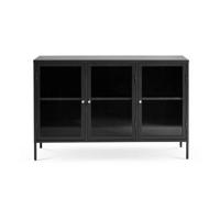 Olivine Katja Sideboard Dressoir Zwart - Metaal - Glas - 132 cm - thumbnail
