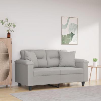 Sierkussens 2 st 40x40 cm microvezelstof lichtgrijs