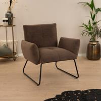 Tower Living Fauteuil 'Dante' Teddy, kleur Donkerbruin - thumbnail