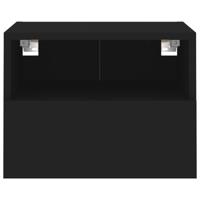 Tv-wandmeubels 2 st 40x30x30 cm bewerkt hout zwart - thumbnail