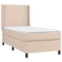 Boxspring met matras en LED kunstleer cappuccinokleur 80x200 cm - thumbnail