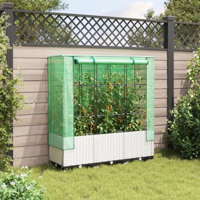 VidaXL Plantenbak verhoogd met kashoes 120x40x138 cm rattanlook