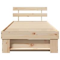 Bedframe met hoofdeinde Bruin 90 x 190 cm Massief grenenhout - thumbnail