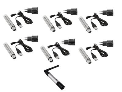 EUROLITE Set QuickDMX 1x Transmitter + 6x AKKU Receiver