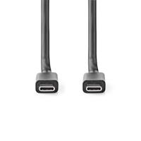 USB-Kabel | USB 3.2 Gen 2x2 | USB-C Male | USB-C Male | 100 W | 4K@60Hz | 20 Gbps | Vernikkeld | 2.00 m | Rond | PVC | Zwart - thumbnail