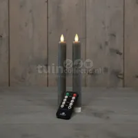 LED Dinerkaars Wax 23cm Grijs 2st - thumbnail