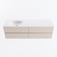 MONDIAZ VICA 160cm badmeubel onderkast Linen 4 lades. Wastafel MOON links 1 kraangat, kleur Talc. - thumbnail