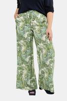 Ulla Popken Broek, recht model, elastische band, paisley dessin - Grote Maten - thumbnail