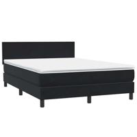 Boxspring met matras fluweel zwart 140x210 cm - thumbnail