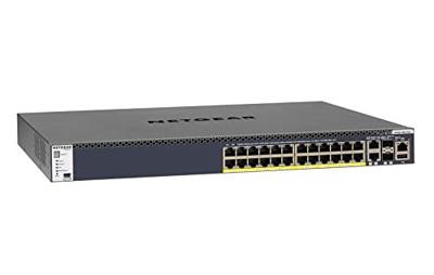 NETGEAR ProSAFE Managed Switch - GSM4328PB - Stackable platform met 24 PoE+ poorten + 2 x SFP+ en 2 x 10GBASE-T poorten (1000W PSU)
