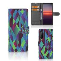 Sony Xperia 5II | Book Case | Abstract Green Blue - thumbnail