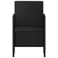 6-delige Tuinset met kussens poly rattan zwart - thumbnail