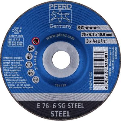 PFERD TOOLS 62208626 E 76-6 SG STEEL/10,0 Afbraamschijf gebogen Diameter 76 mm Boordiameter 10 mm Staal 10 stuk(s) PFERD TOOLS 62208626 E 76-6 SG STEEL/10,0 Afbraamschijf gebogen Diameter 76 mm Boordiameter 10 mm Staal 10 stuk(s)