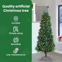 VidaXL Kerstboom met 300 led met standaard groen 240 cm pe - thumbnail