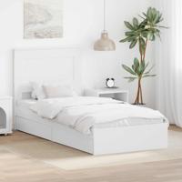 Bedframe met lade met hoofdeinde Wit 75 x 190 cm Bewerkt hout - thumbnail