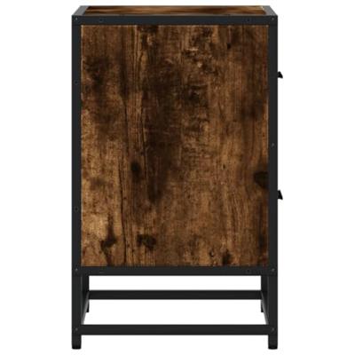 Nachtkastje 40x31x50 cm bewerkt hout gerookt eikenkleurig Nachtkastje 40x31x50 cm bewerkt hout gerookt eikenkleurig