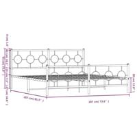 Bedframe met hoofd- en voeteneinde metaal wit 180x200 cm - thumbnail