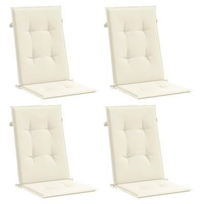 VidaXL Tuinstoelkussens 4 st hoge rug 120x50x3 cm stof crèmekleurig