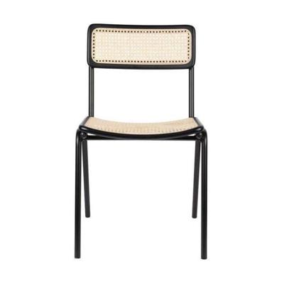 Zuiver Eetkamerstoel 'Jort' Rattan, kleur Naturel/Zwart