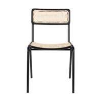 Zuiver Eetkamerstoel 'Jort' Rattan, kleur Naturel/Zwart - thumbnail