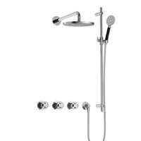 Hotbath Cobber - CW7067 - Inbouw Regendoucheset - Chroom - 2 Stopkranen - Thermostatisch - Wandarm 40 cm - Hoofddouche 200 mm - Ronde Handdouche 3 Standen - Glijstang 900 mm - Waterbesparend - thumbnail