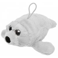 LG Imports knuffelzeehond 28 cm wit - thumbnail