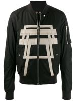 Rick Owens DRKSHDW stripe embroidered bomber jacket - Black - thumbnail