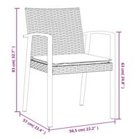 Tuinstoelen 4 st met kussens 56,5x57x83 cm poly rattan zwart - thumbnail