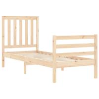 Bedframe met hoofdbord massief hout - thumbnail