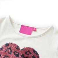 Kindershirt met lange mouwen pailletten hart 104 ecru - thumbnail