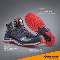 Albatros ULTRATRAIL BLACK MID 636200-45 Hoge veiligheidsschoenen ESD S3 Schoenmaat (EU): 45 Zwart, Rood 1 stuk(s) - thumbnail