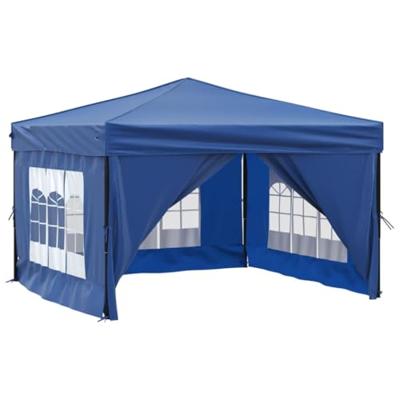 Partytent inklapbaar met zijwanden 3x3 m blauw - thumbnail
