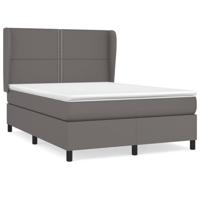 Boxspring met matras kunstleer grijs 140x190 cm - thumbnail