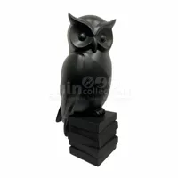 Beeld Uil Zwart 49cm - thumbnail