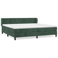 Boxspring met matras fluweel donkergroen 200x200 cm - thumbnail