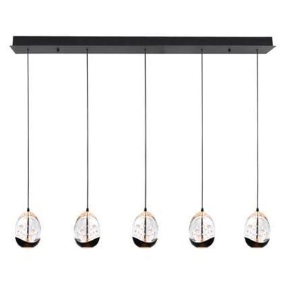 Highlight HanglampClear Egg zwart 5-lichts recht - H5458.20