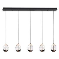 Highlight HanglampClear Egg zwart 5-lichts recht - H5458.20 - thumbnail