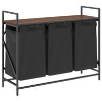 Wasmand 3 vakken met plank bruin eikenkleurig - thumbnail