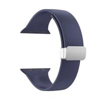 Siliconen bandje - Folding Buckle - Donkerblauw - Geschikt voor Apple Watch 44mm / 45mm / 46mm / 49mm - thumbnail