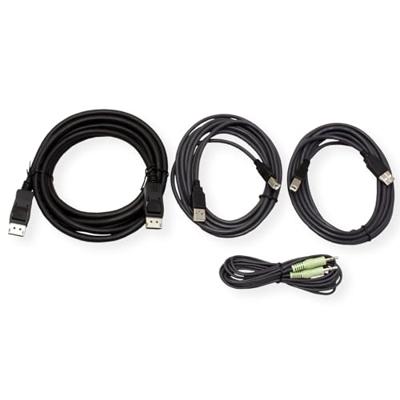 ATEN KVM Aansluitkabel [1x DisplayPort stekker, USB-A 2.0 stekker, Jackplug male 3,5 mm - 1x USB 2.0 bus B, Jackplug male 3,5 mm, DisplayPort stekker] 3.00 m