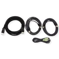 ATEN KVM Aansluitkabel [1x DisplayPort stekker, USB-A 2.0 stekker, Jackplug male 3,5 mm - 1x USB 2.0 bus B, Jackplug male 3,5 mm, DisplayPort stekker] 3.00 m - thumbnail