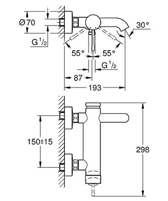 GROHE Essence New badkraan met omstel en koppelingen brushed warm sunset 33624dl1