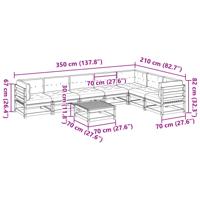 8-delige Loungeset met kussens massief grenenhout wasbruin - thumbnail