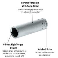 Teng Tools Dop tengtools 6-kant 3/8 12mm lang - thumbnail